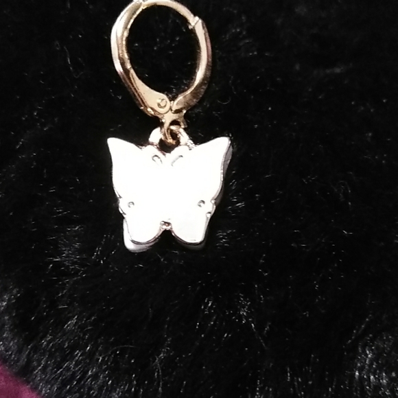 🌞🦋NEW GOLD OVERLAY PALE PINK ACRYLIC 🦋 EARRINGS - Picture 7 of 8